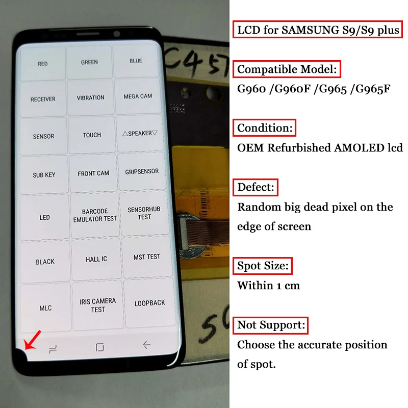 Протестированный дисплей для samsung Galaxy S9 PLUS G960 ЖК-дисплей с экраном S8 plus G950 G955 дигитайзер S7 Edge G935F сенсорный экран Note 8 Spot