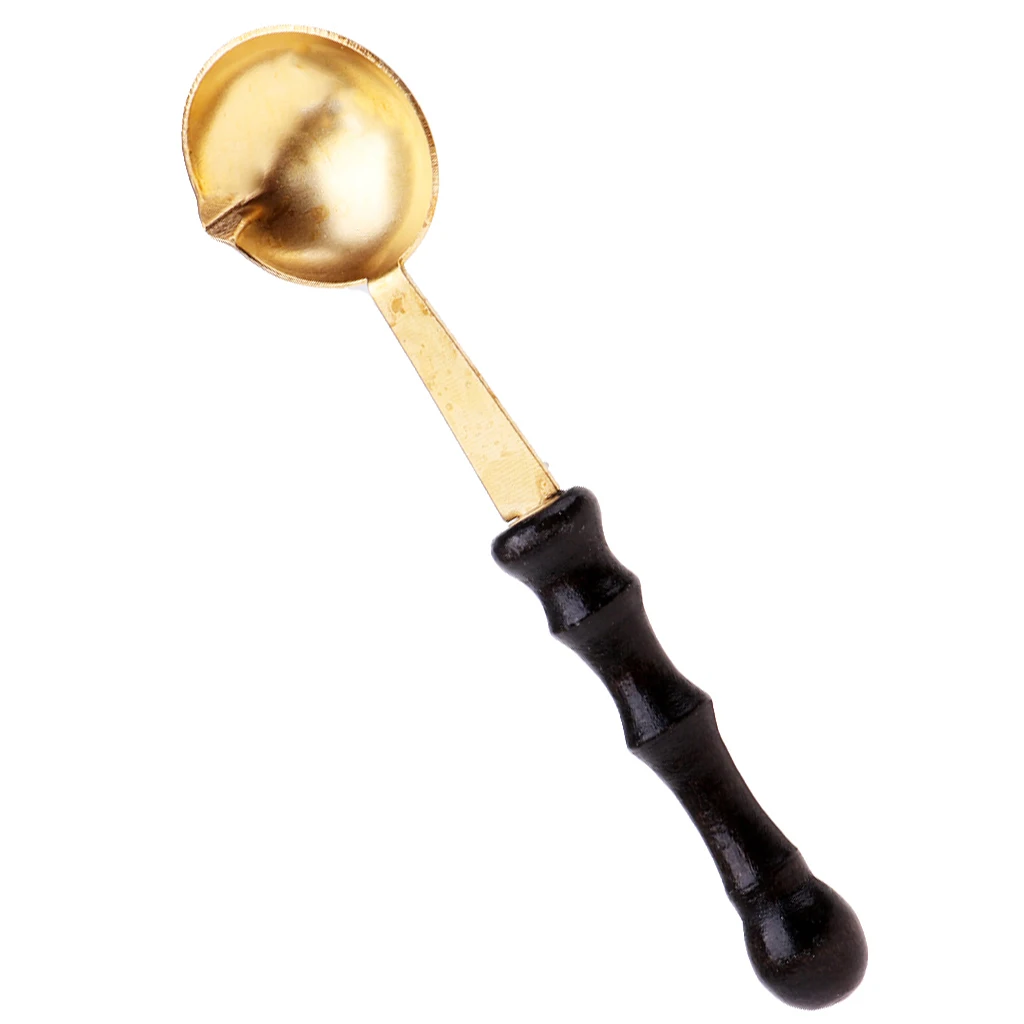 Stamp Sealing Wax Spoon Retro Wood Handle Wax Heating Accessories Tool Spoon Sealing Wax Spoon