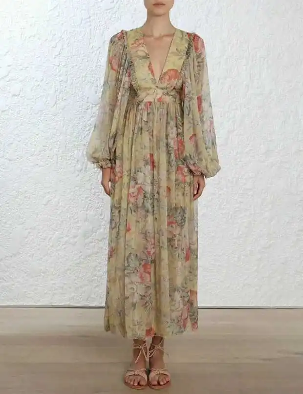 2019 Promotie Limited Vestidos Mujer Vadim Plus Size Jurk Vrouwen Sexy V-hals Lantaarn Mouwen Elegant Vakantie Print Lange Vrouwelijke 2019 Promotie Limited Vestidos Mujer Vadim Plus Size Jurk Vrouwen Sexy V-hals Lantaarn Mouwen Elegant Vakantie Print Lange Vrouwelijke