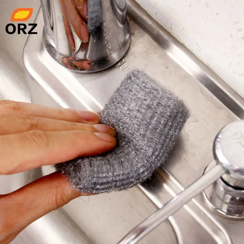 

ORZ 12pcs Metal Sponge Wool Grade Detergent Tool Kitchen Degreasing Pot Magic Brush Cleaner Kitchen Bathroom Cleaning Tools