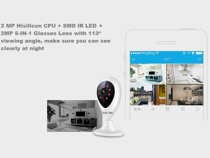  Acquistare HD 1080P WiFi Senza Fili del IP Della Macchina Fotografica Mini Video Baby Monitor per l