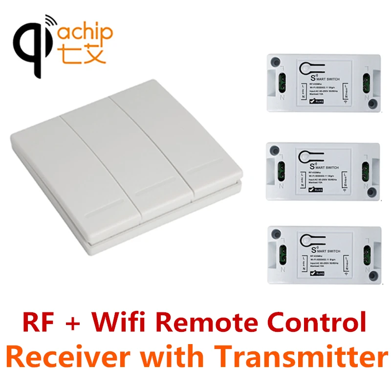 Беспроводной модуль приемника QIACHIP с Wi Fi 433 МГц РЧ 1 канал 220 В переменного тока + 86
