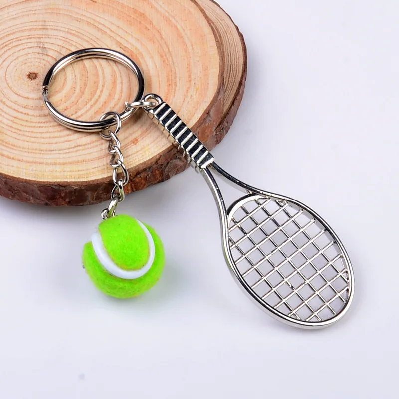 FREE SHIPPING BY DHL 200pcs/lot 2015 New Metal Tennis Ball Keychains