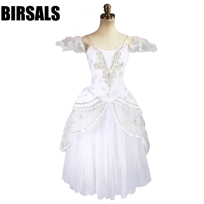 Snow White Queen Adult Professional Ballet Long Tutu Romantic Ballet Tutu Dress  Ballerina Stage CostumesBT8902B
