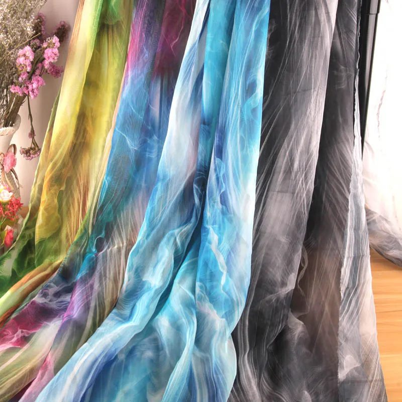 

High quality 30D printed chiffon silk spring/summer dresses silk scarves Chinese clothing fabric