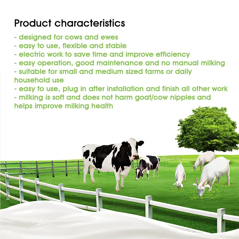 2L Portable Electric Impulse Milk Milking Machine Sheep Cows Goat Milker Stainless Steel Mini Bucket  in Home Small-scalefarm  (3)