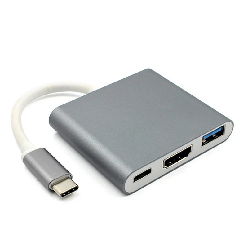 

2018 HD USB Hub USB 3.0 Type C Female to 4K HDMI 3 in1 Multi Cable Adapter Converter for Macbook Pro for HP ASUS