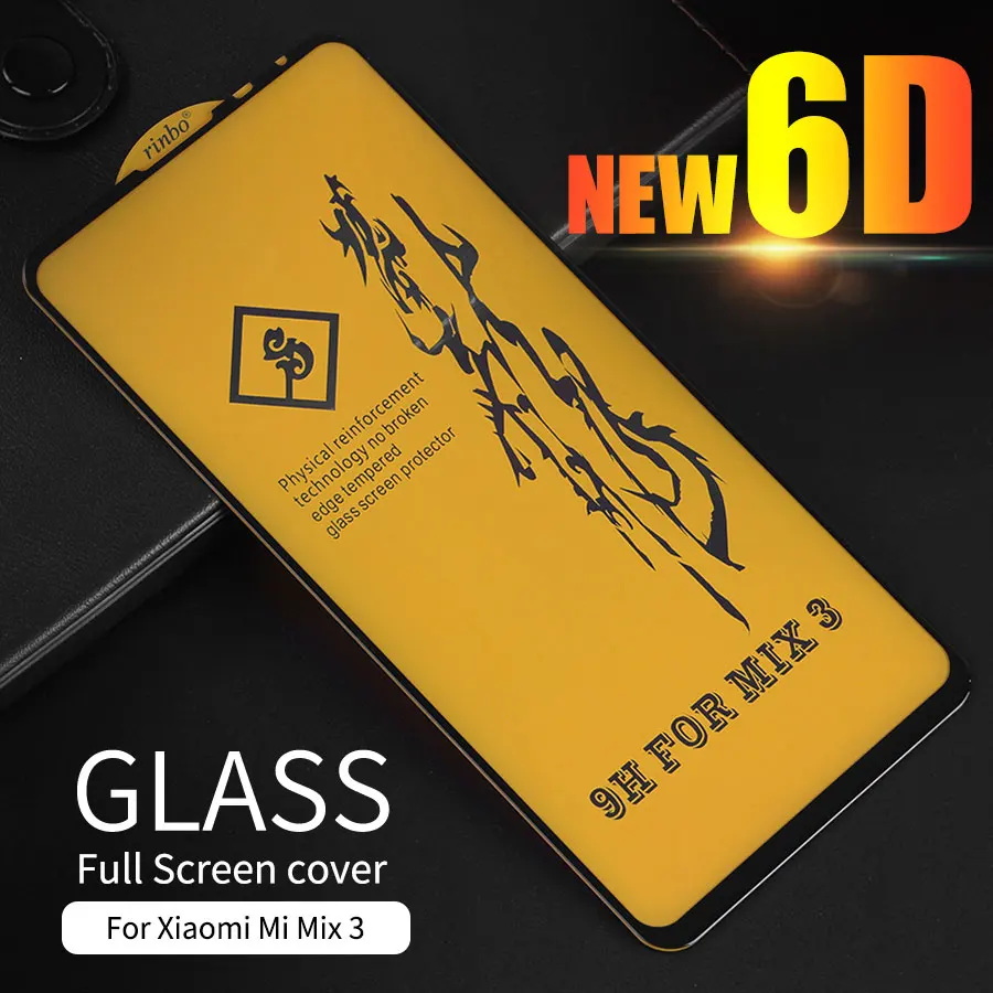 WOLFPSYCH New 6D Full Glue Tempered Glass For Xiaomi Mix 3 Cover Screen Protector Protective Film | Мобильные телефоны и