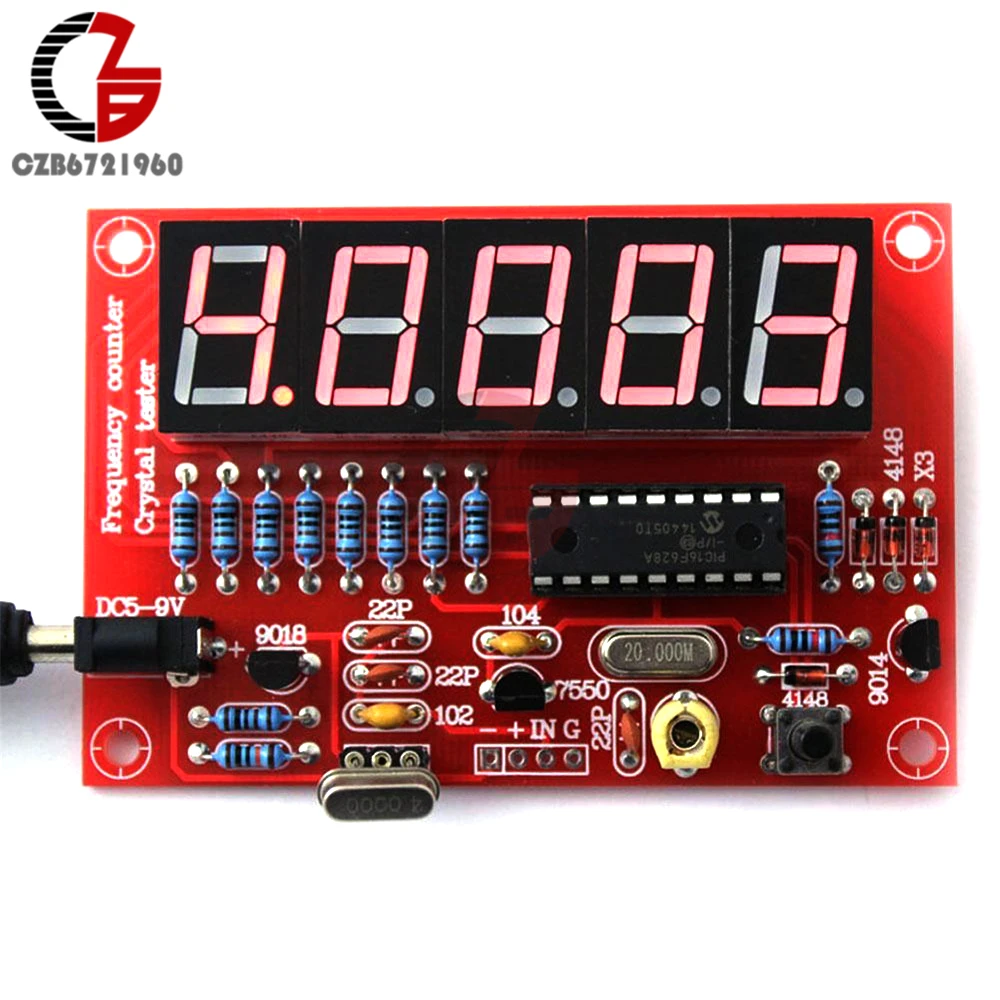 DIY Наборы RF кварцевый генератор счетчик частоты метр 1Hz-50 МГц программируемый цифровой светодиодный Кристалл метр тестер 5V Питание