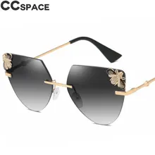 Цветные пчелиные солнцезащитные очки, роскошные сексуальные кошачьи глаза очки для женщин и мужчин, UV400, металлическая оправа, Модные оттенки 47853