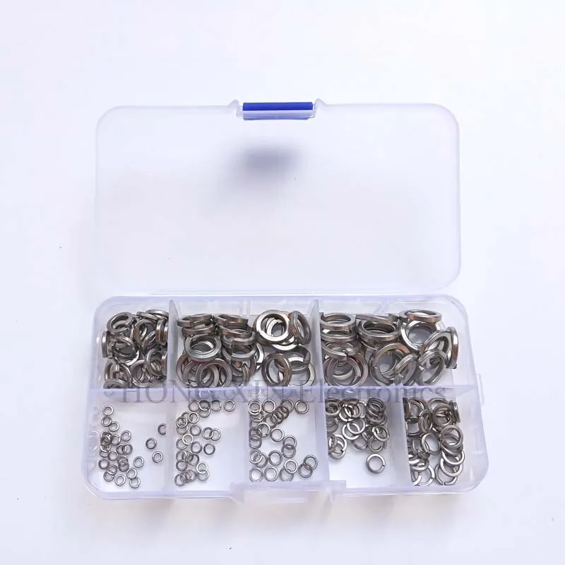 

200pcs/set 304 Standoff Steel Spring washers M2M2.5M3M4M5M6M8M10 Shells Pad Spring Lock Washer Elastic Gasket