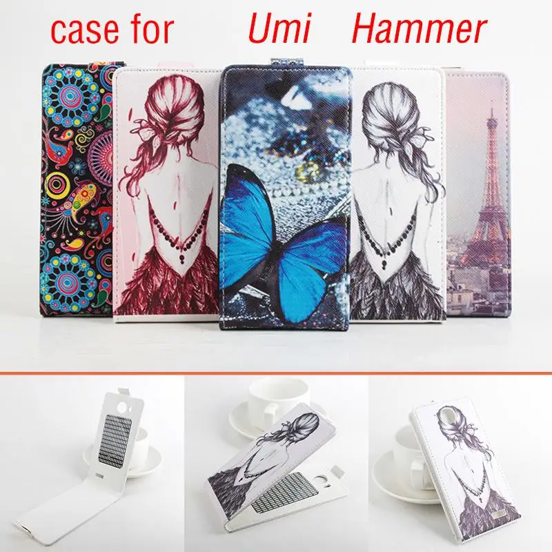 

High Quality Pattern Leather wallet flip Case Umi Hammer Leather Case Flip Cover Case Phone Cover Free Ship.