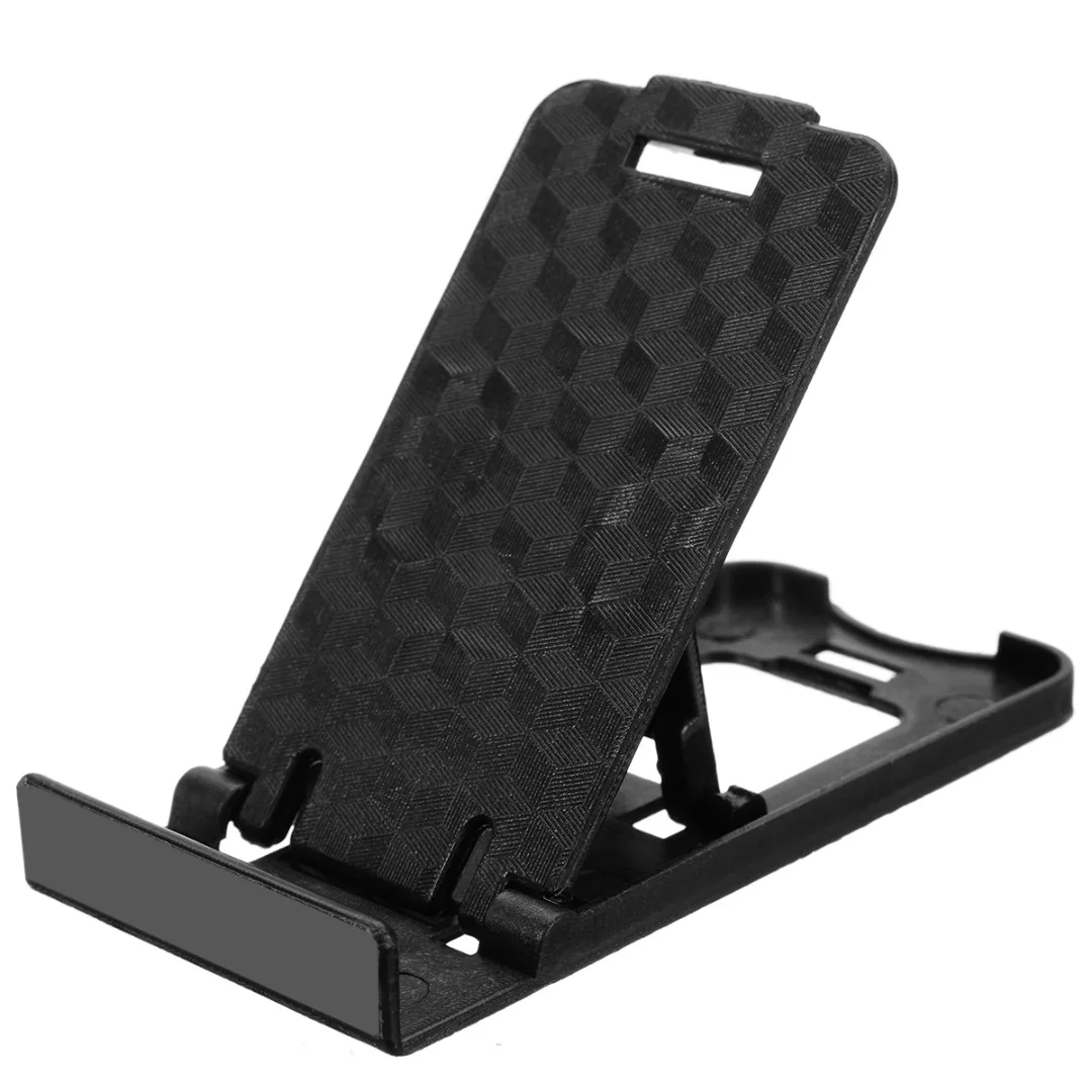 Portable ABS Mini Plastic Mobile Cell Phone Holder Bracket Black Foldable Desk Stand For Huawei Xiaomi Phone Holder 6.3x3x0.7cm