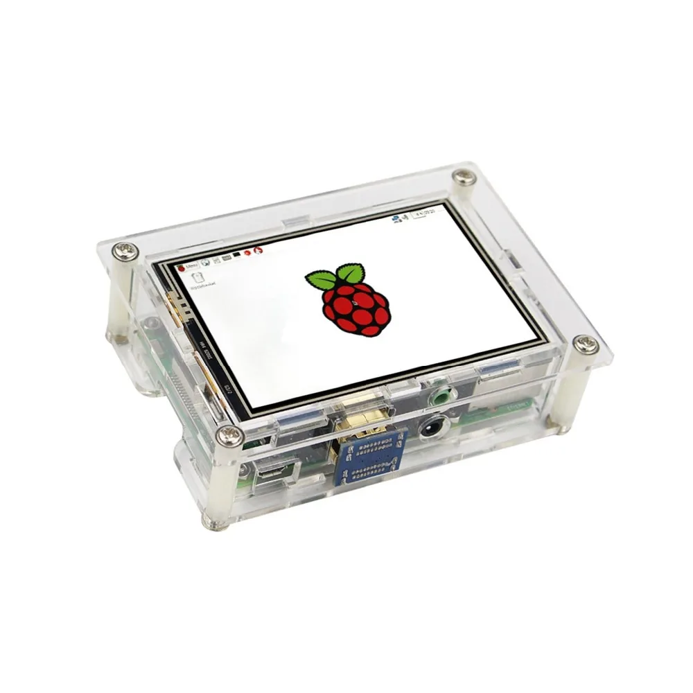 

3.5" USB HDMI LCD TFT Touch Screen Display + Acrylic Case + Heat sink for for Raspberry Pi 2 / Raspberry Pi 3 B+