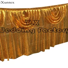 Приятные глазу блесток Юбка для стола \ Скатерти плинтус для Свадебные украшения Event