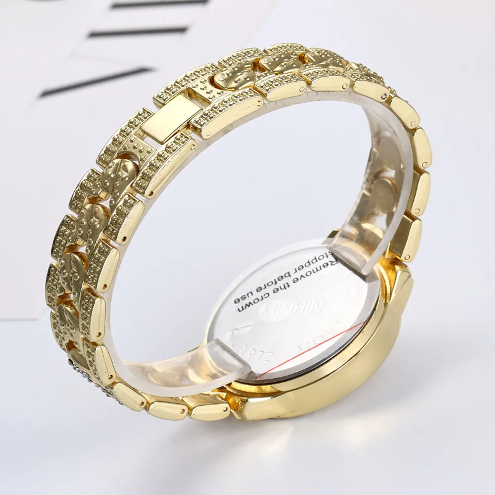 Montre femme marque de Lux женские круглые полностью бриллиантовые часы-браслет Аналоговые кварцевые наручные часы zegarki damskie