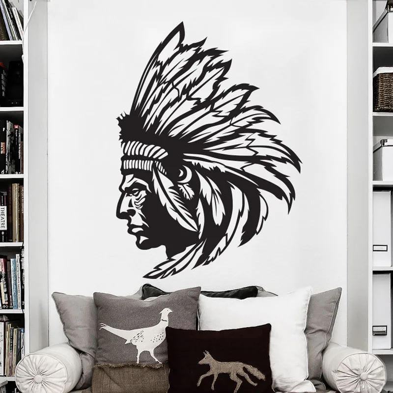 Native American Indian Chief Wall Stickers Living Room Wall Decor