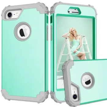 

2017 For iPhone 7 Anti-Knock Phone Shell Shockproof Cases for iPhone 6 6S 7 Plus,PC+TPU 3-Layers Hybrid Full-Body Protect Case