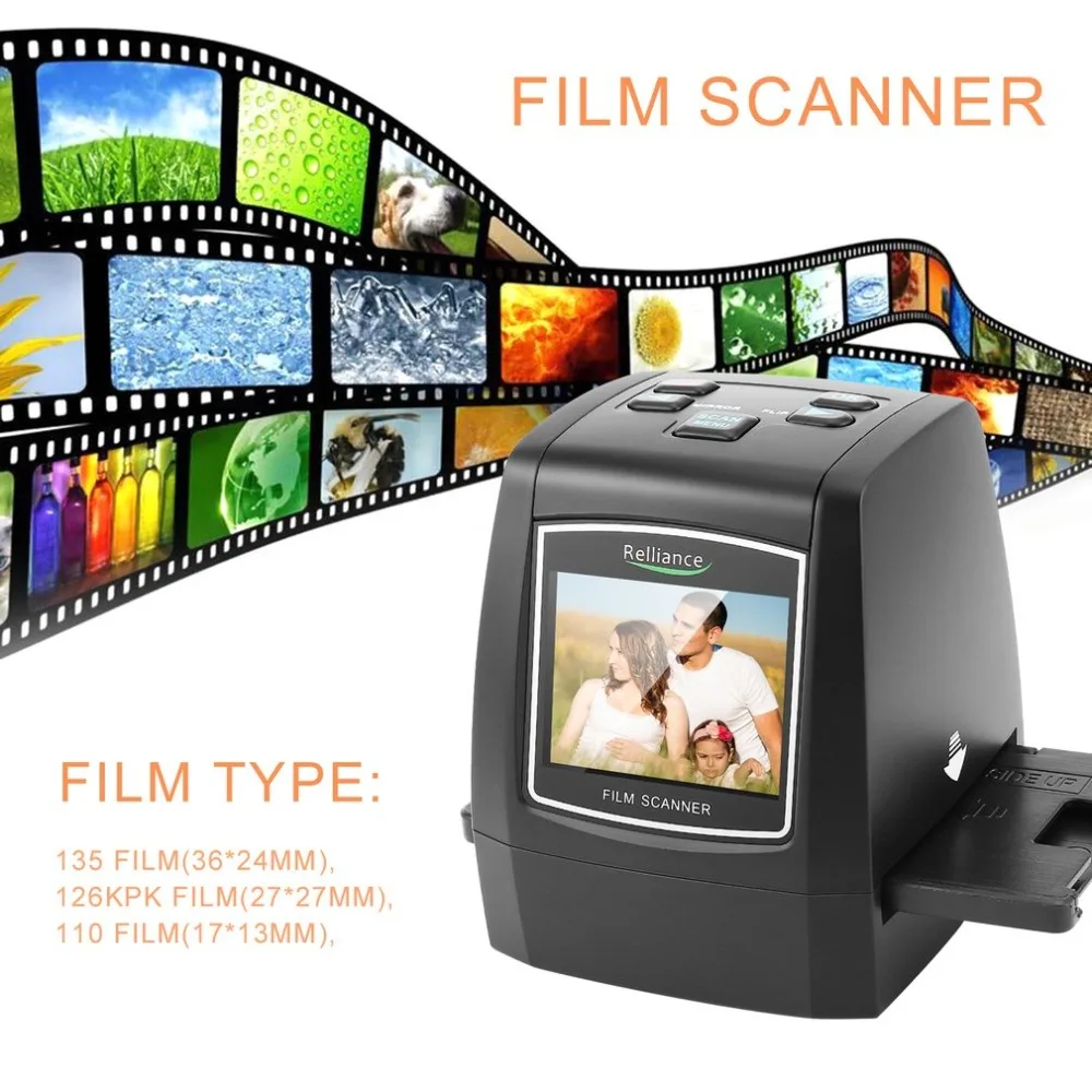 

WL18 All-In-1 Film Scanner Slide Scanner Automatic B&W Slides Negatives CMOS Sensor Speed-Load Adapters Super 8 Films Scanner