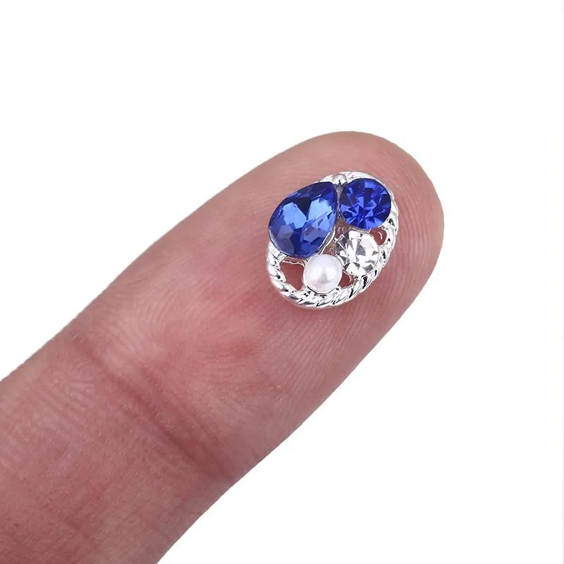 Blueness 10 шт. 3D металлический сплав украшения для ногтей красочные Шарм блестящие украшения Украшение для ногтей горный хрусталь аксессуары
