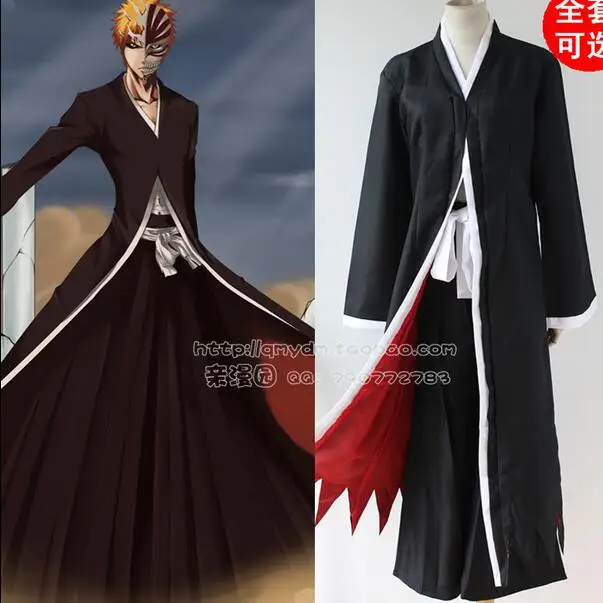 Аниме Bleach косплей Ichigo Kurosaki Bankai полый парик маска мужчины Хэллоуин Косплей Костюм