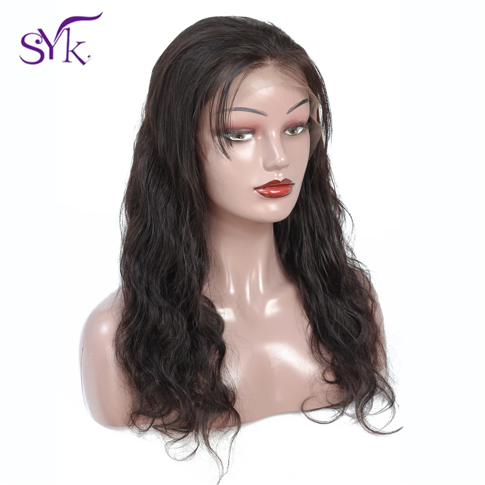 SYK волосы объемные волнистые кружевные передние человеческие волосы парики с детскими волосами 13*5 размер 150% плотность малайзийские Remy человеческие волосы кружевные передние парики
