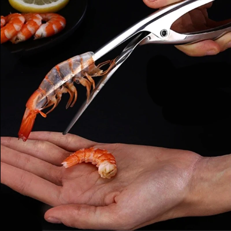 

Sunglory Shrimp Peeler Stainless Steel Prawn Peeler Remover Shrimp Deveiner Peel Device Creative Kitchen Gadgets Seafood Tools