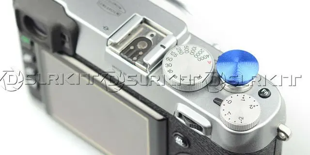 L size Soft Release Button for Leica Contax Fujifilm X100 Blue