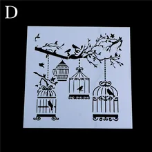 החדש DIY קרפט שכבות כלוב עץ brids סטנסילים קיר ציור רעיונות אלבום דקורטיבי נייר כרטיסים(China)