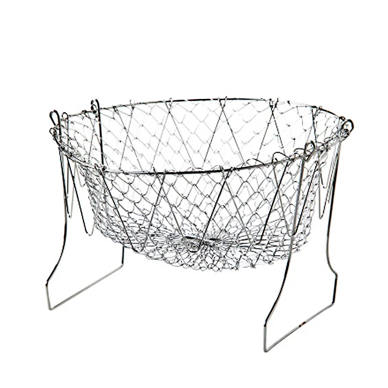 

1pcs Foldable Stainless Steel Frying Basket Colander Sieve Mesh Strainer Kitchen Cooking Tools Accessories
