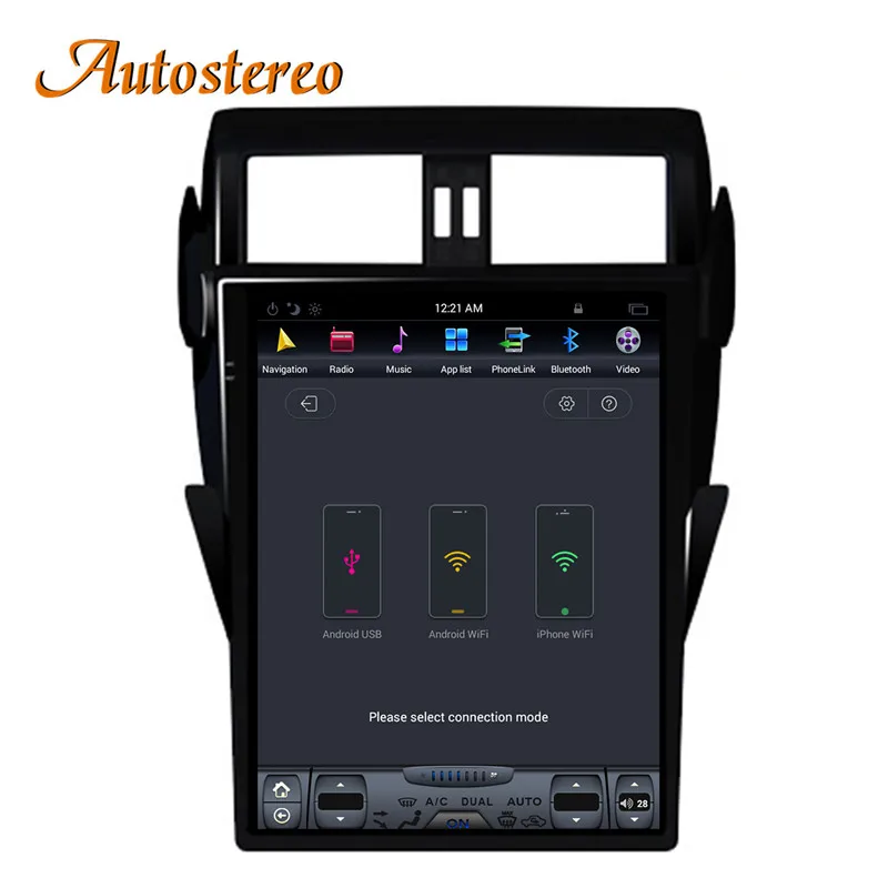 Excellent 17" Android Tesla style Big Screen Car GPS Navigation For TOYOTA Land Cruiser Prado 150 2014+ head unit multimedia No DVD Player 7