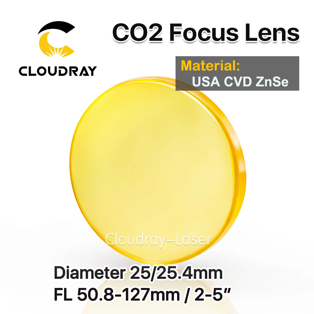 

Cloudray USA CVD ZnSe Focus Lens Dia. 25/25.4mm FL50.8/63.5/101.6mm 2-5" for CO2 Laser Engraving Cutting Machine Free Shipping