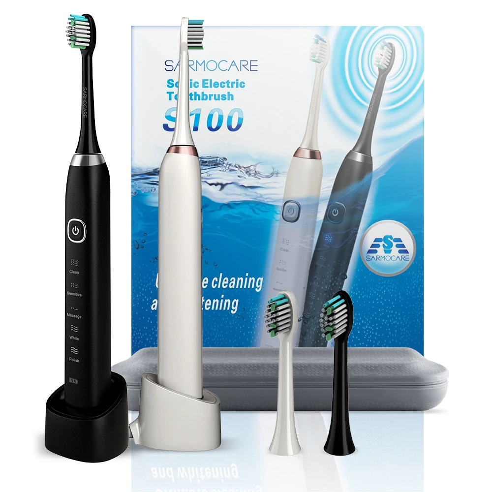 

Sonic Electric Toothbrush Adult Smart Timer Wireless Charge Rechargeable Tooth Brushes with 2PCS Replacement Head oral hygiene
