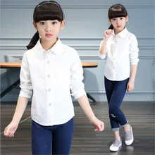 2017 Nouvelle Marque Bébé Fille Blouse Printemps Automne Enfants École à Manches longues Casual Mignon Dentelle Princesse Top Chemises Fille Blanc vêtements