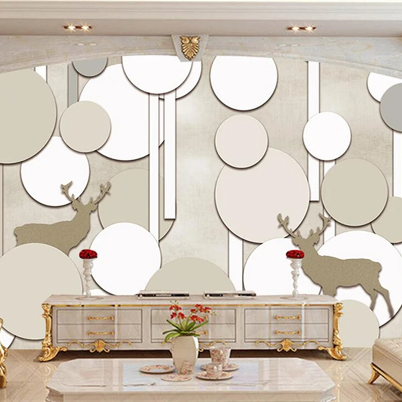 Circle Mirror Photo Wallpapers 3D Modern Abstract Murals Wall Papers