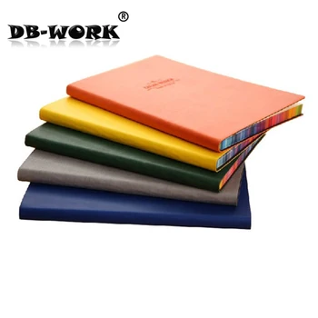 

A5 Fashion notebook Deli 3183 leather face this color spray side PU material notepad 25 k creative log notebook