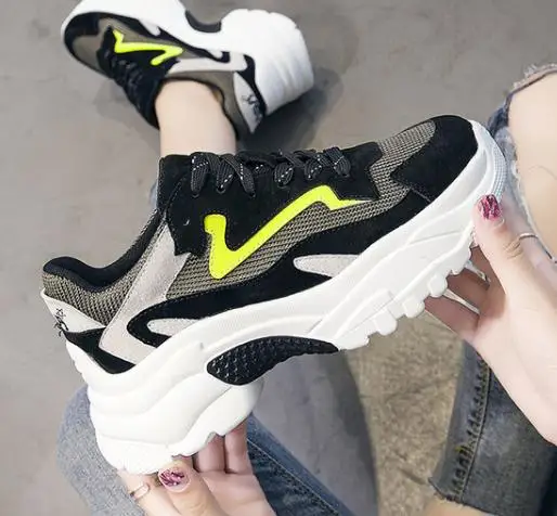 

2018 new Korean version of Harajuku wild autumn breathable color matching platform