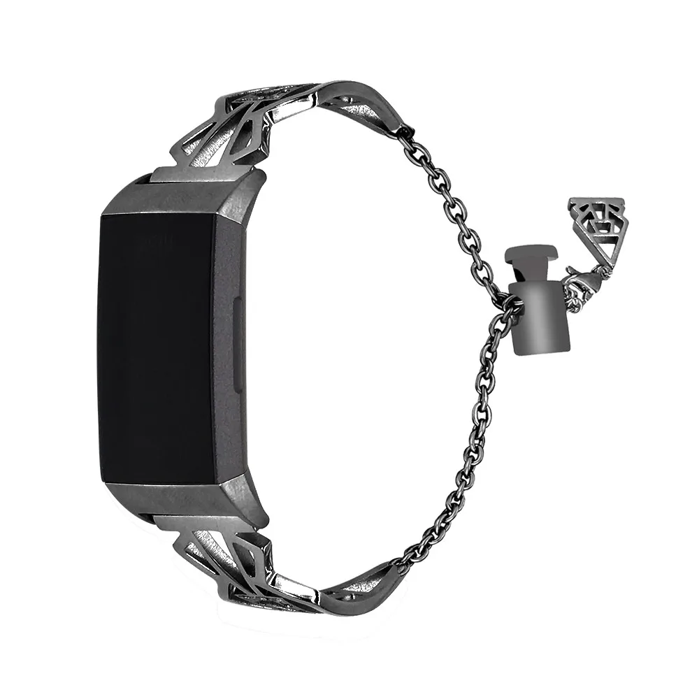 Роскошный ремешок для Fitbit Charge 3 браслет из нержавеющей стали умные часы сменные