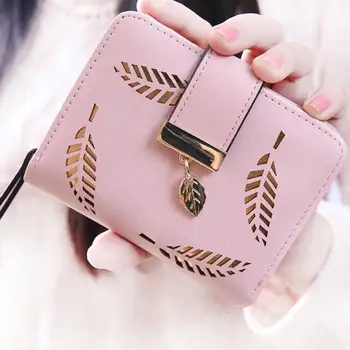 

Women'S Wallet Leaf Bifold Clutch Card Holder Purse Handbag Leather Bags Women Take Credit Billeteras Para Mujer