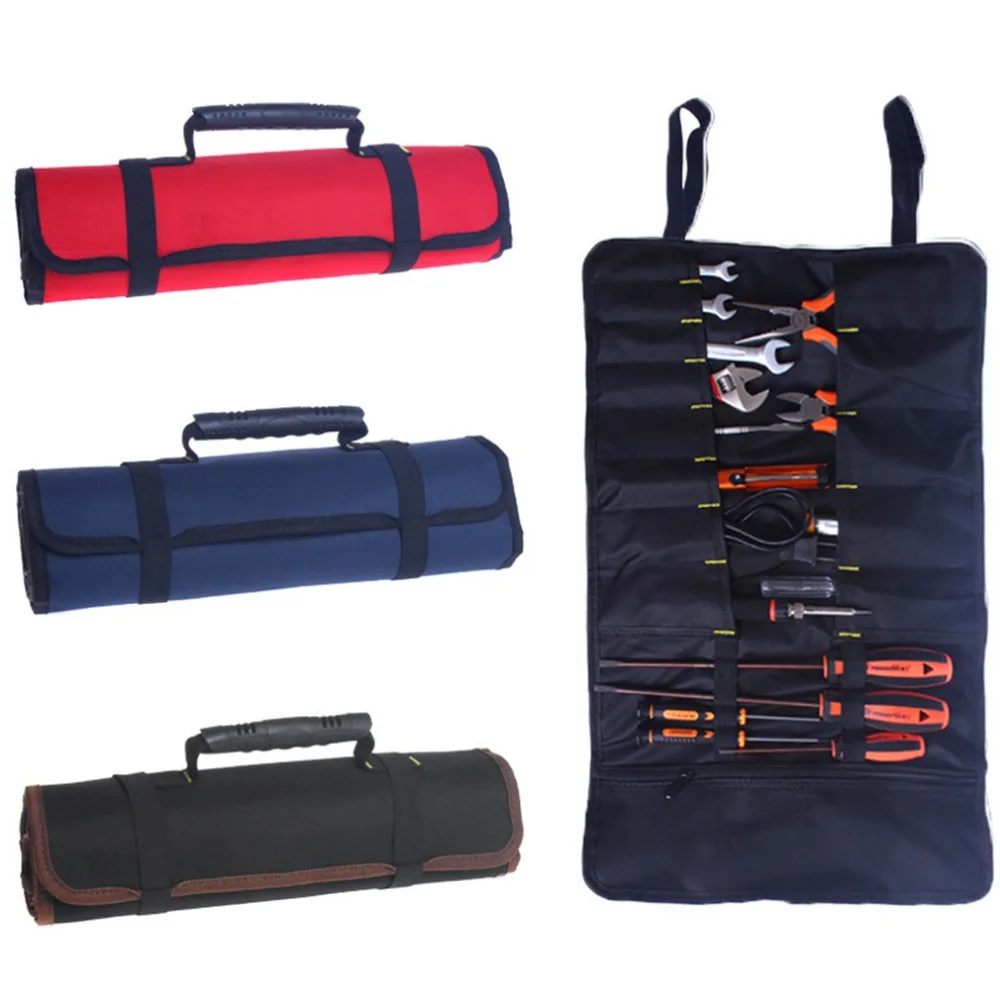 Utility Bag Multifunctional Oxford Canvas Chisel Roll Rolling Repairing Tool  Practical with Carrying Handles 3 Colors