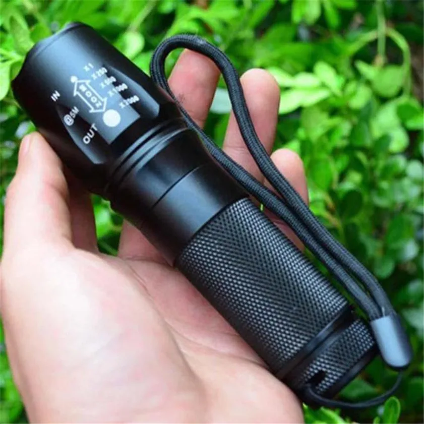High Quality X800 Zoomable XML T6 LED Tactical Police Flashlight+18650
