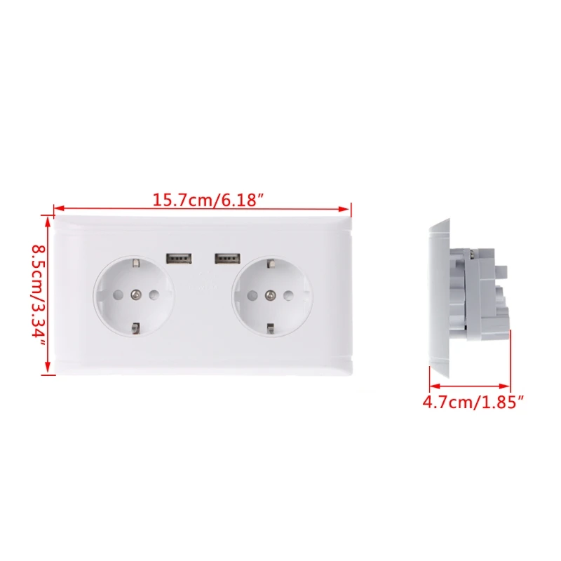 16A стены двойной переходник с гнездом для зарядного устройства два usb-порта ЕС Сетевой удлинитель Панель W715