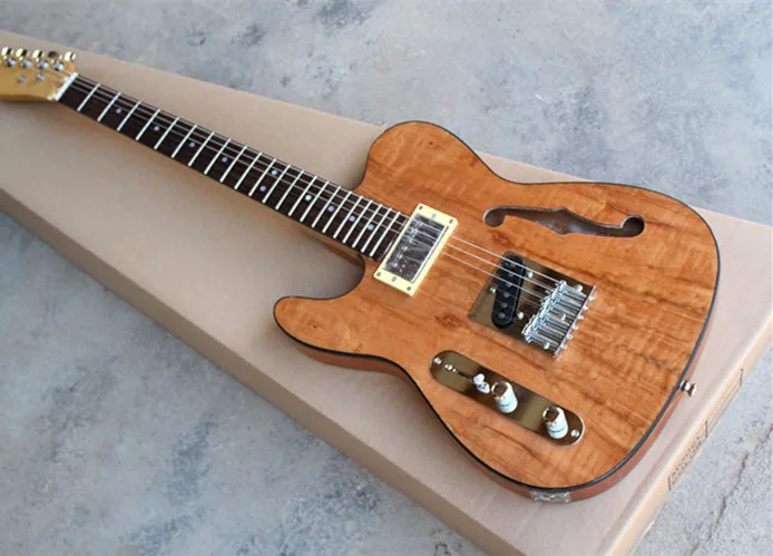 

Factory custom Semi-hollow Left-Hand Electric Guitar with Rosewood Fretboard,Chrome Hardwares,offering customized services