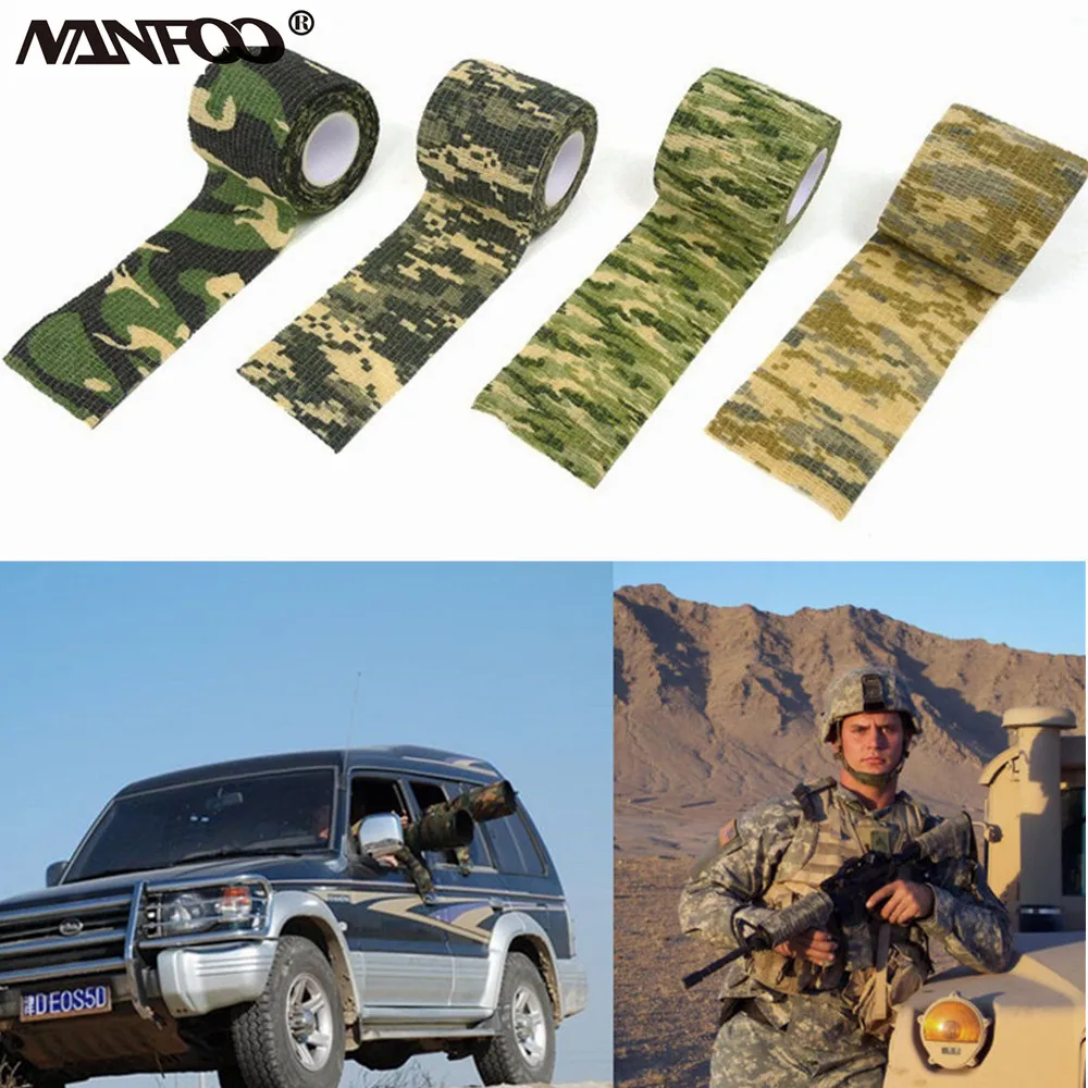 

4.5M*5CM Military Army Camo Rifle Shooting Hunting Waterproof Stealth Tape Camouflage stickiness Tape Anti-slip Camo Wrap Tape