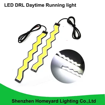 

2016 new 2pcs wave style waterproof cob led drl daytime running light 12V DC can bend 20cm white color can bend for car