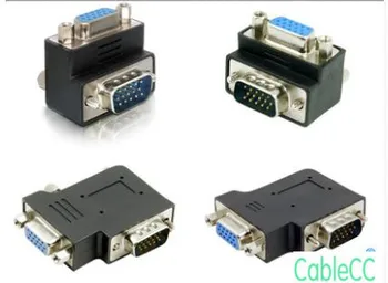 

90 Degree Up Down Left Right Angled VGA SVGA Male To Female Extension Adapter for Monitor & Projector