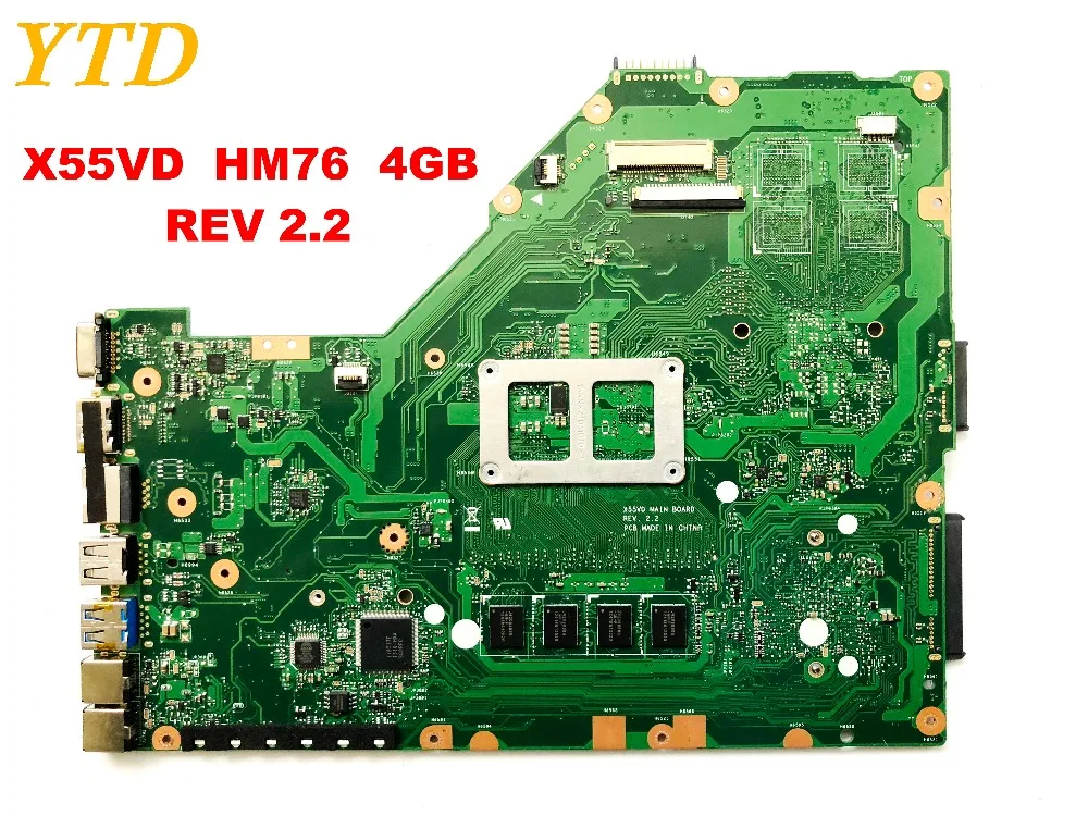 Оригинальная материнская плата для ноутбука ASUS X55VD HM76 4GB REV 2,2 протестированная хорошая