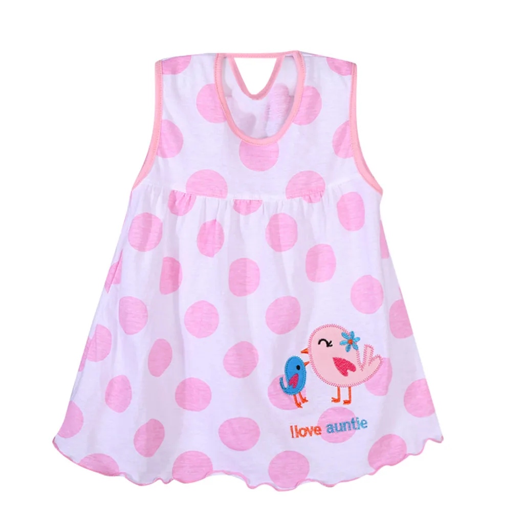 

W#5 2019 NEW Fashion Children Girl Baby Infant Cartoon Children Dot Floral Cute Tees Dress T-Shirt Vest Summer Hot Free Shipping