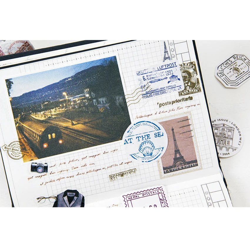 20 упаковок/партия Kawaii путешествия Postmark Мини Бумага запечатывание этикеток