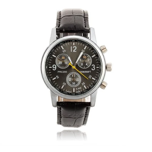 

YCYS!Wristwatch Quartz Black dial Roman numerals PU Bracelet for Men